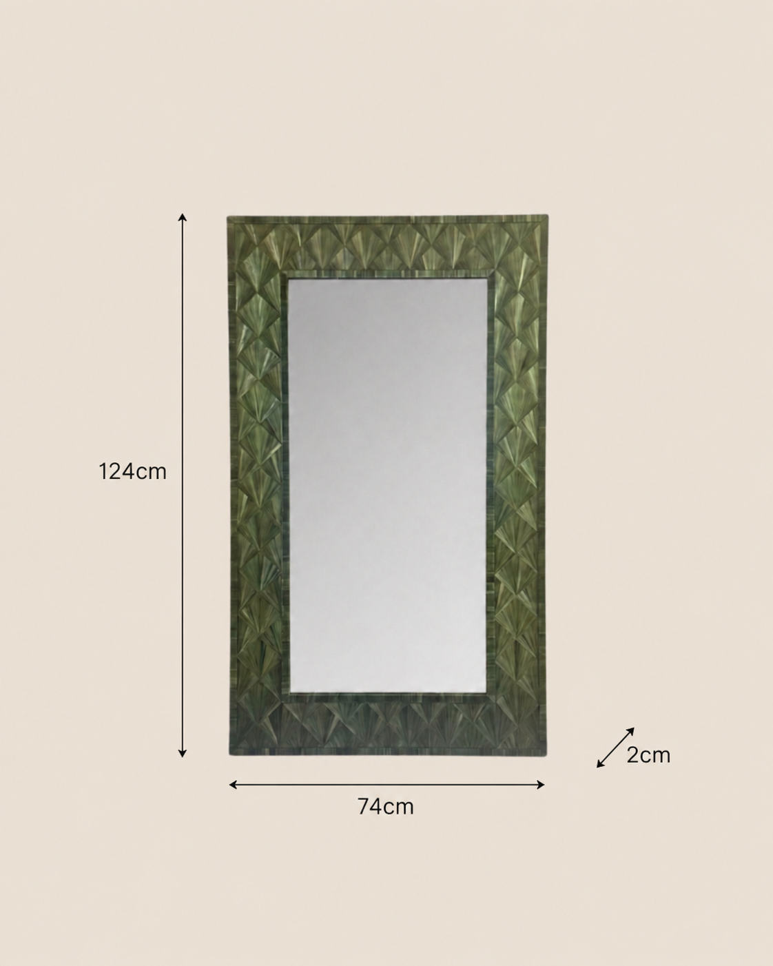 Straw Marquetry Wall Mirror
