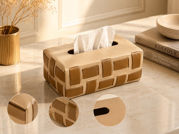 leather tissue box