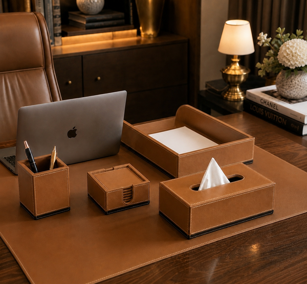 Desktop Leather Desk Set