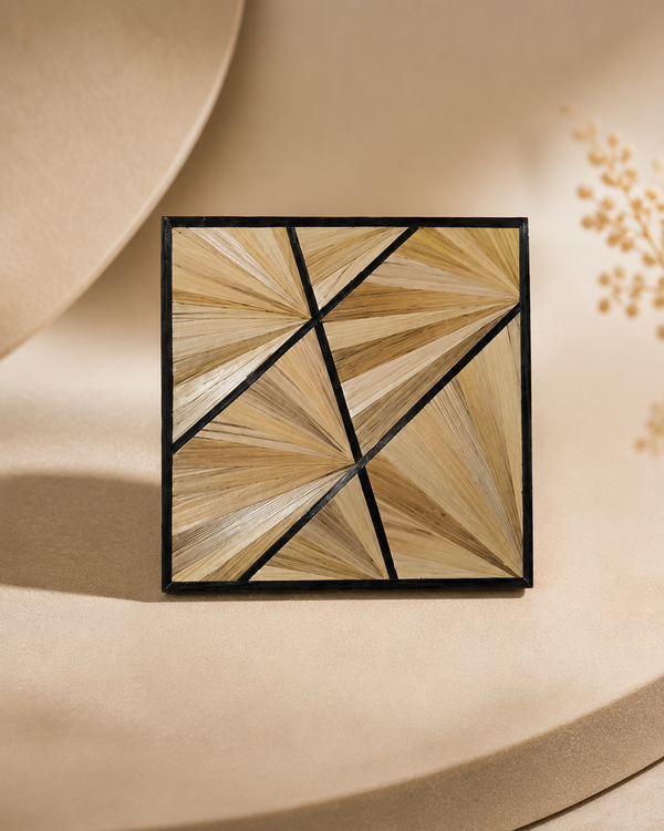 Straw Marquetry Coaster Set