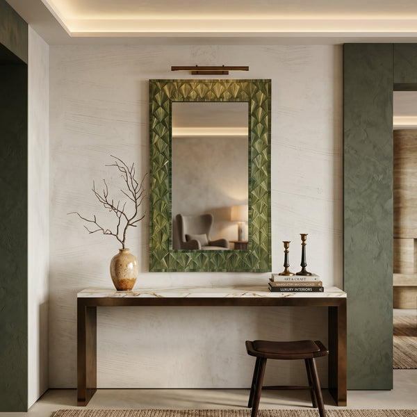 Straw Marquetry Wall Mirror