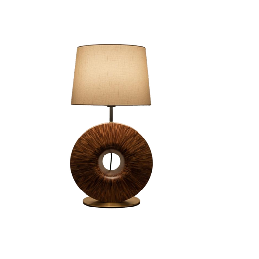 Straw Marquetry Orbit Lamp