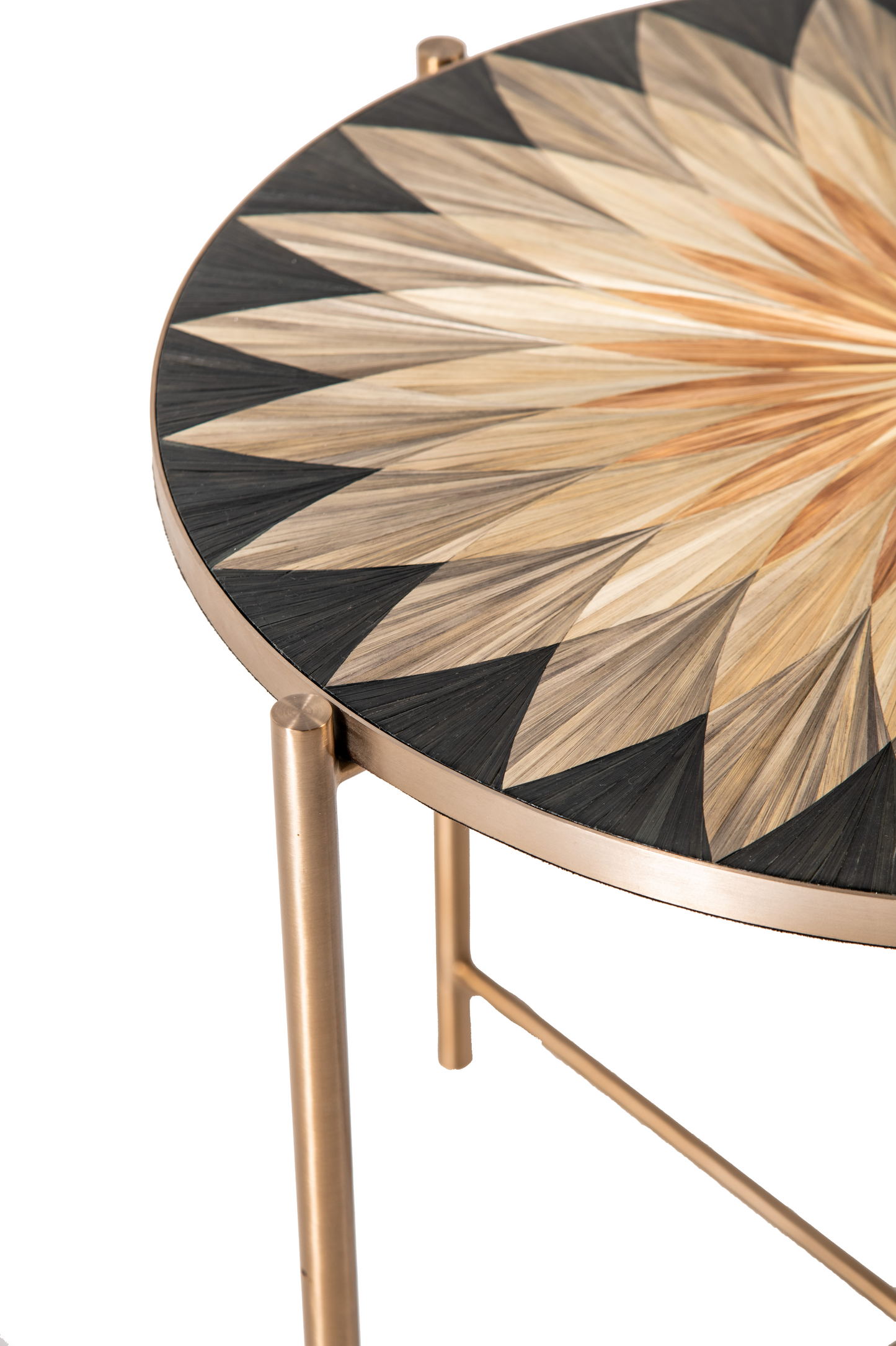 Straw Marquetry Luxe Side Table