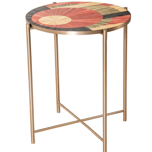 Straw Marquetry Side Table