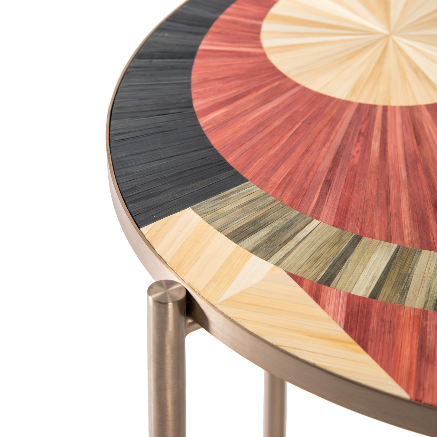Straw Marquetry Side Table