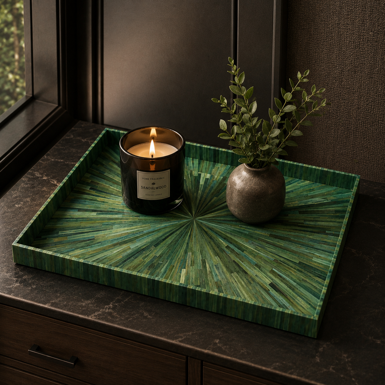 Straw Marquetry Artisan Tray