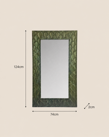 Straw Marquetry Wall Mirror
