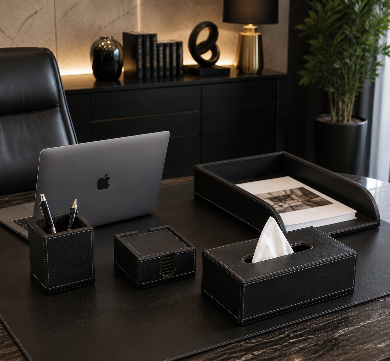 Desktop Leather Desk Set