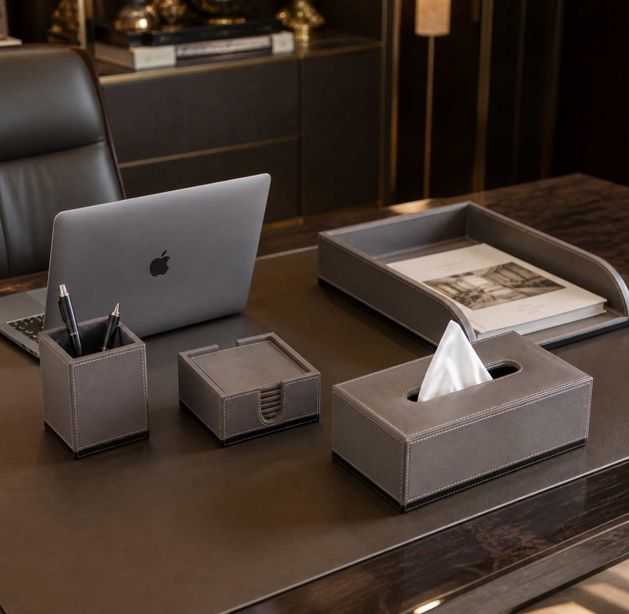 Desktop Leather Desk Set