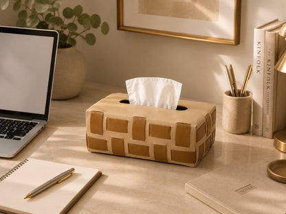 leather tissue box