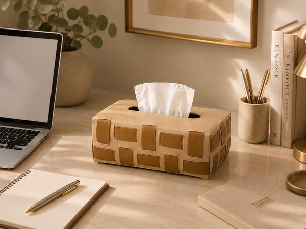 leather tissue box