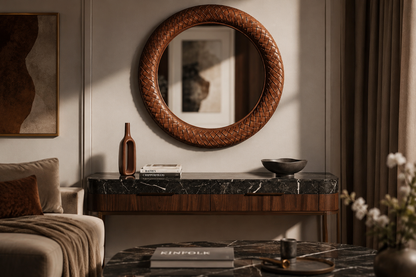 leather mirror