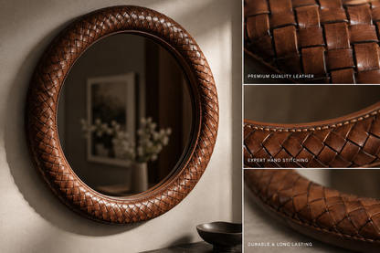 leather mirror