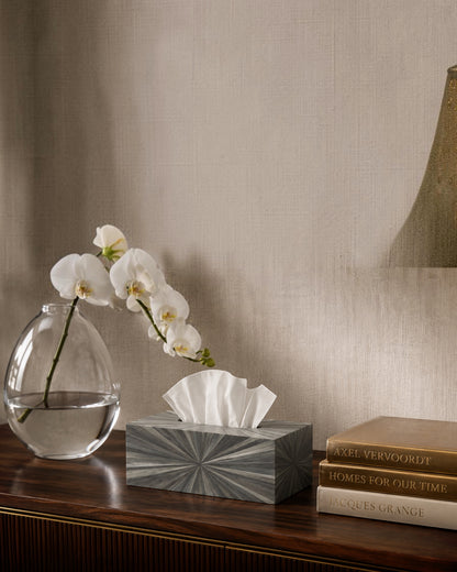 Straw Marquetry Luxe Tissue Box
