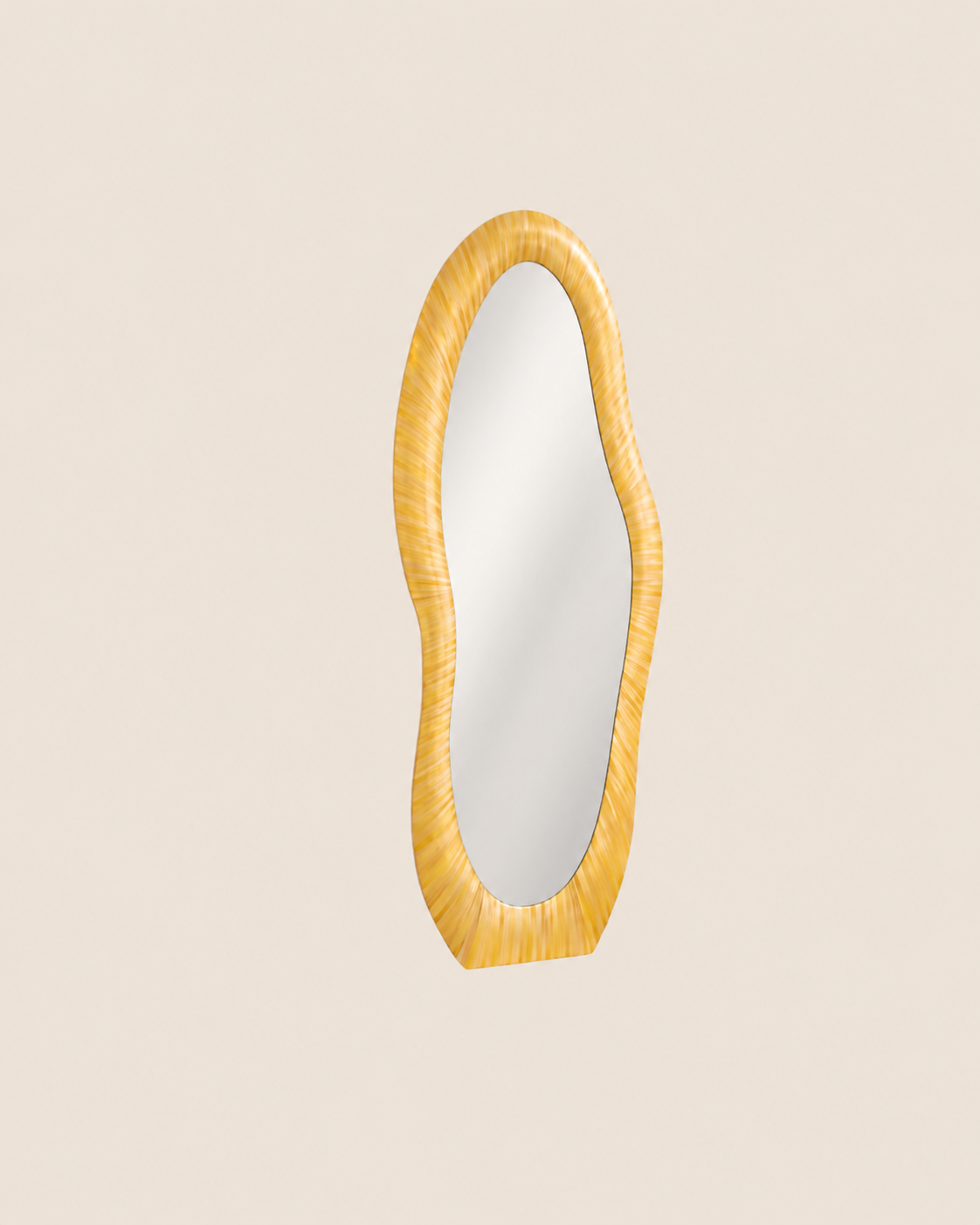 Straw Marquetry Floor Mirror