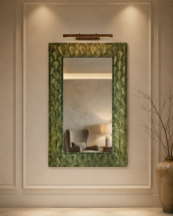 Straw Marquetry Wall Mirror