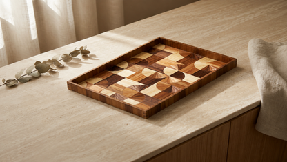 Straw Marquetry Dune Tray