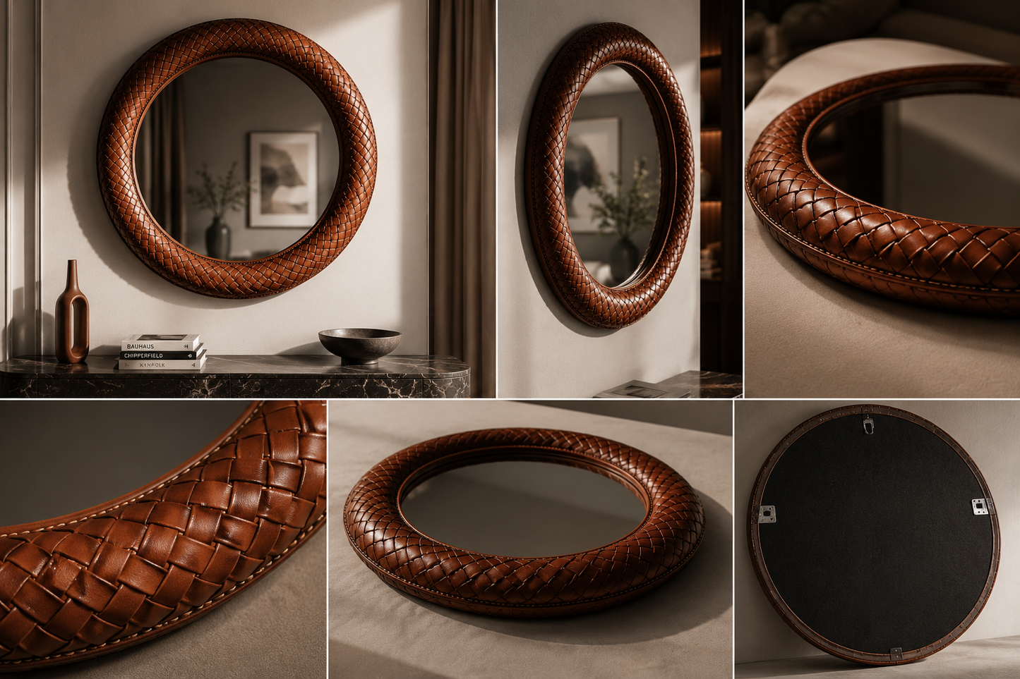 leather mirror