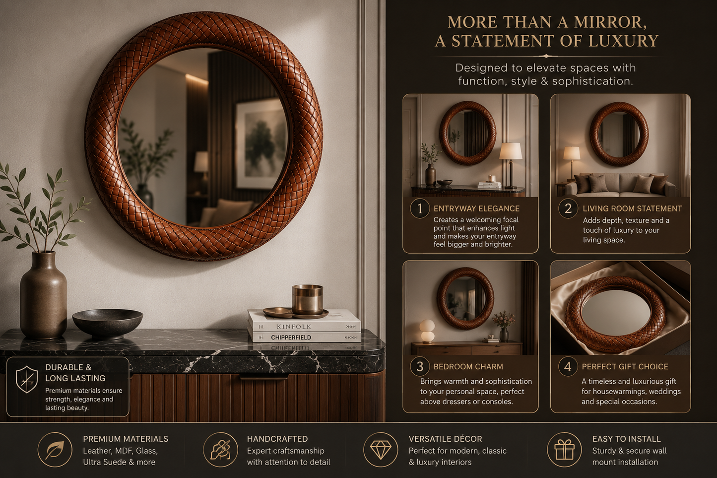 leather mirror