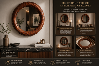 leather mirror