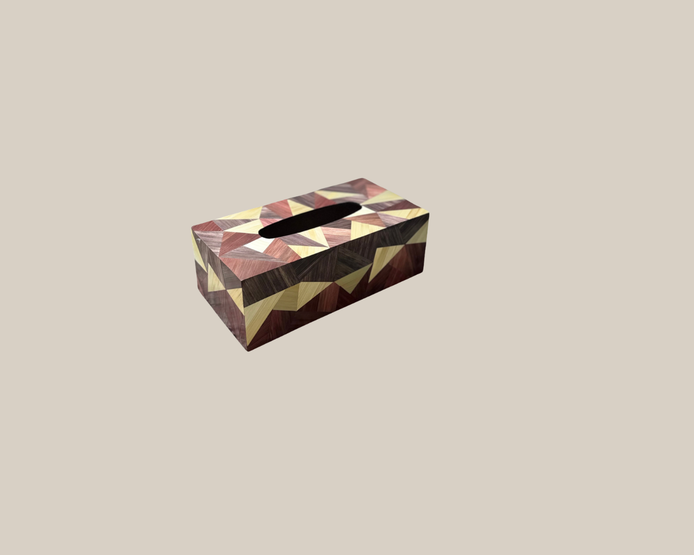 Straw Marquetry Prism Tissue Box