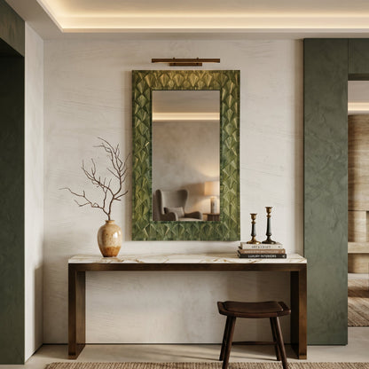 Straw Marquetry Wall Mirror