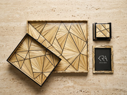 Geometric Wood Inlay Picture Frame