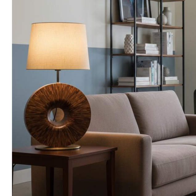 Straw Marquetry Orbit Lamp
