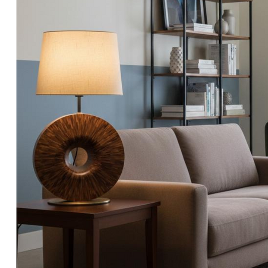 Straw Marquetry Orbit Lamp