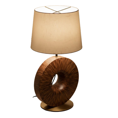 Straw Marquetry Orbit Lamp