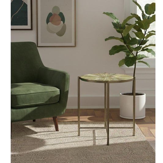 Straw Marquetry Atelier Side Table