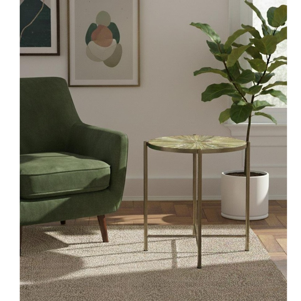 Straw Marquetry Atelier Side Table