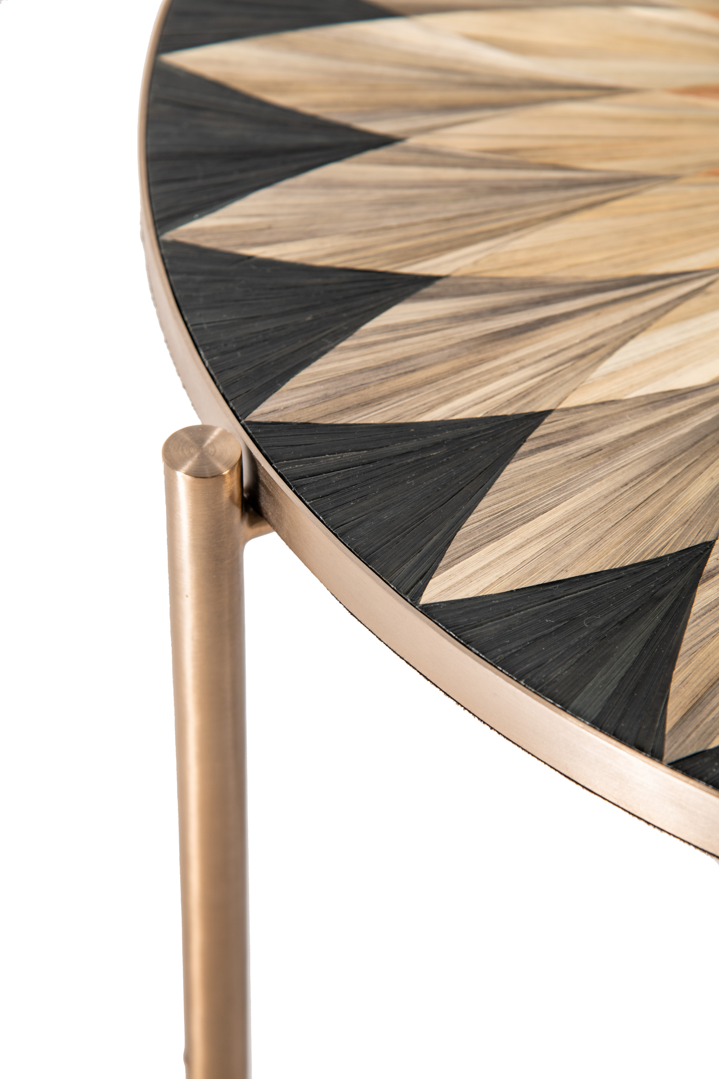 Straw Marquetry Luxe Side Table
