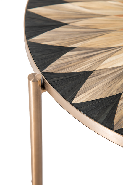 Straw Marquetry Luxe Side Table