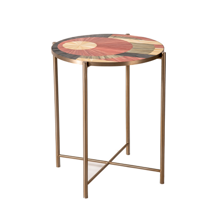 Straw Marquetry Side Table